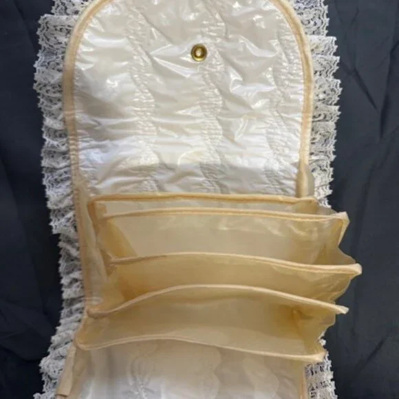 Vintage Fold Out Jewelry Roll w Multiple Compartments - Picture 3 of 3